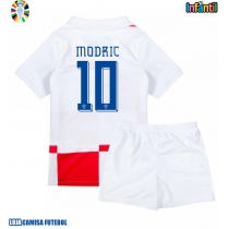 Camisa de Futebol Croácia Luka Modric #10 Equipamento Principal Infantil Europeu 2024 Manga Curta (+ Calças curtas)